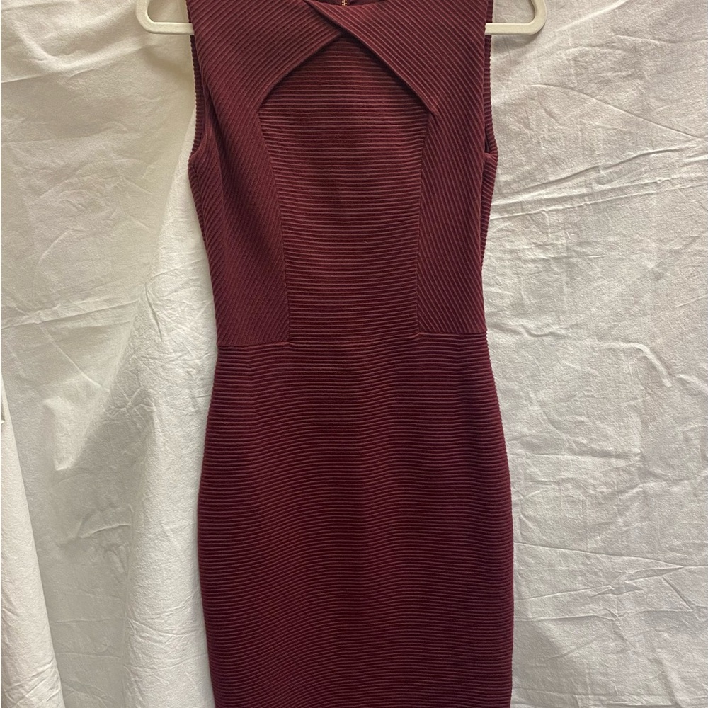Ted Baker Burgandy Midi Sheath Dress. Size 2.